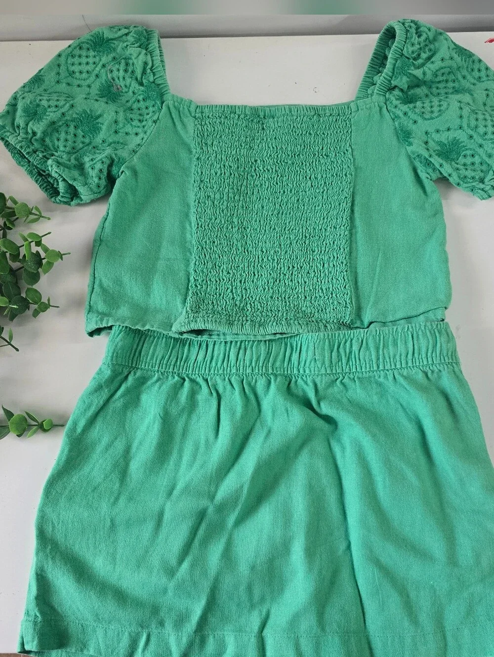 5/$25 OLD NAVY:: Girls Green 2pc Summer Skirt Set - Picture 3 of 6